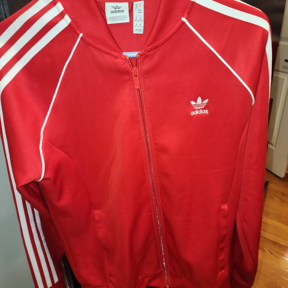 Adidas Red and White Track Jacket